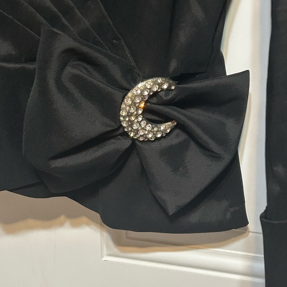 Cachet Black Blouse with Crystal Accent - Picture 5 of 8